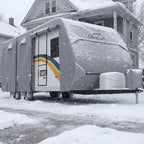 Travel Trailer RV Cover 24' ~ 27', Upgraded 9 Layers Top Waterproof Camper Cover, Heavy Duty Toy Hauler RV Cover for Winter Snow with Tongue Jack