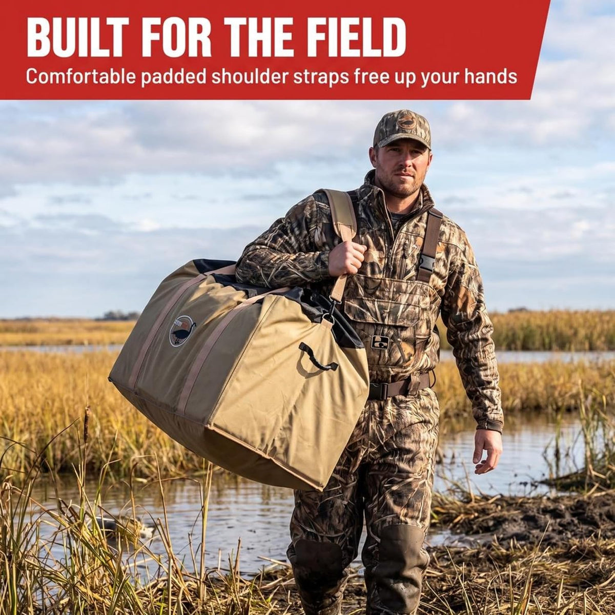 6 Slot Goose Decoy Bag for Large Full Body, Floating and Shell Models, Slotted Hunting Carry and Storage Case