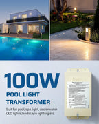 DEWENWILS 100W Pool Light Transformer, 12V/13V/14V