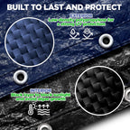 24 ft Round Winter Pool Cover for Above Ground Pools, Navy Blue, Resistant