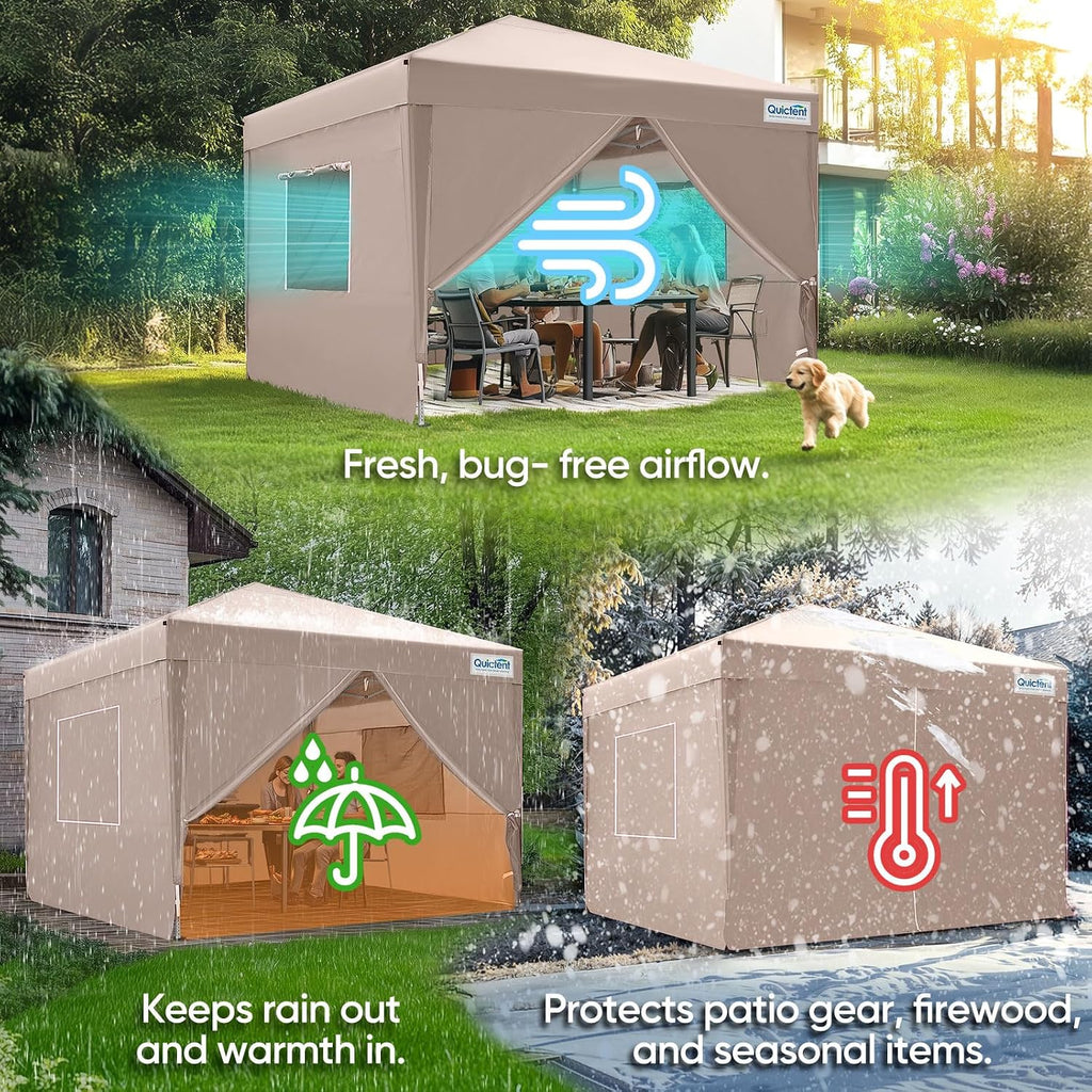 Quictent Privacy 10x10 Pop Up Canopy with 4 Sidewalls & Mesh Windows