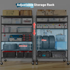 Heavy Duty 6-Tier Rolling Storage Shelves with Wheels for Garage