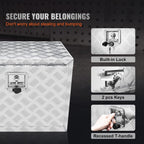 VEVOR Underbody Truck Box, 24"×14"×16" Pickup Storage Box, Heavy Duty Aluminum Diamond Plate Tool Box with Lock and Keys, Waterproof Trailer Storage