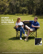 FanttikOutdoor Zeta L11 Duo Pro Double Camping Chair, 2 Person Portable Folding Couch, Up to 600 lbs, High Strength Loveseat with Cup Holder & Carry