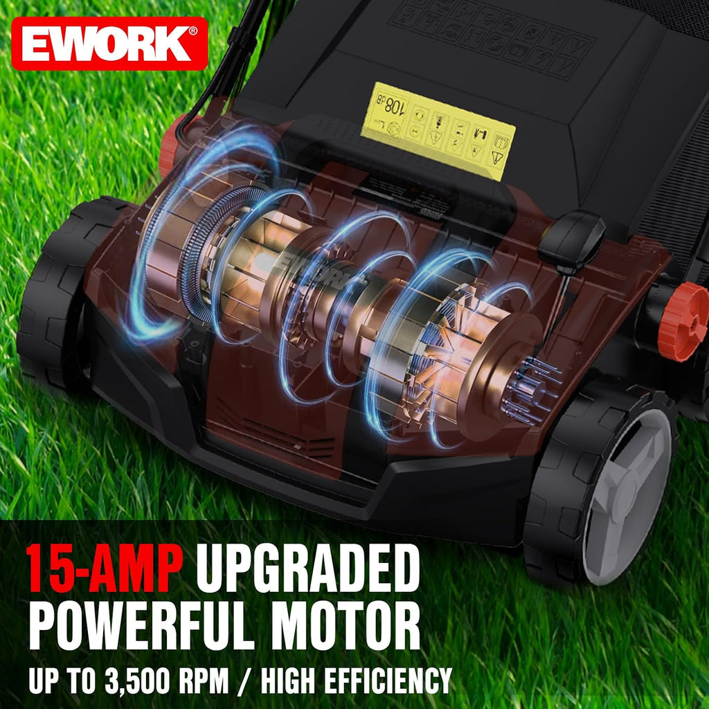 Electric Dethatcher and Scarifier 17-Inch 15-Amp with Collection Bag