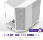 NZXT H6 Flow - Compact Dual-Chamber ATX PC Case - White