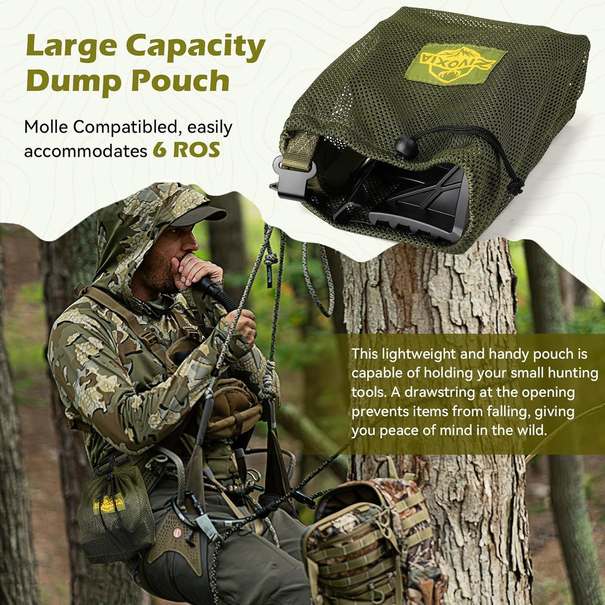 Saddle Hunting Platform Steps, Ultra-Light Ring of Steps for Climbing Bow Hunting with 6 Feet Heavy-Duty Strap & Cam Buckle, Ergonomic Anti-Slip