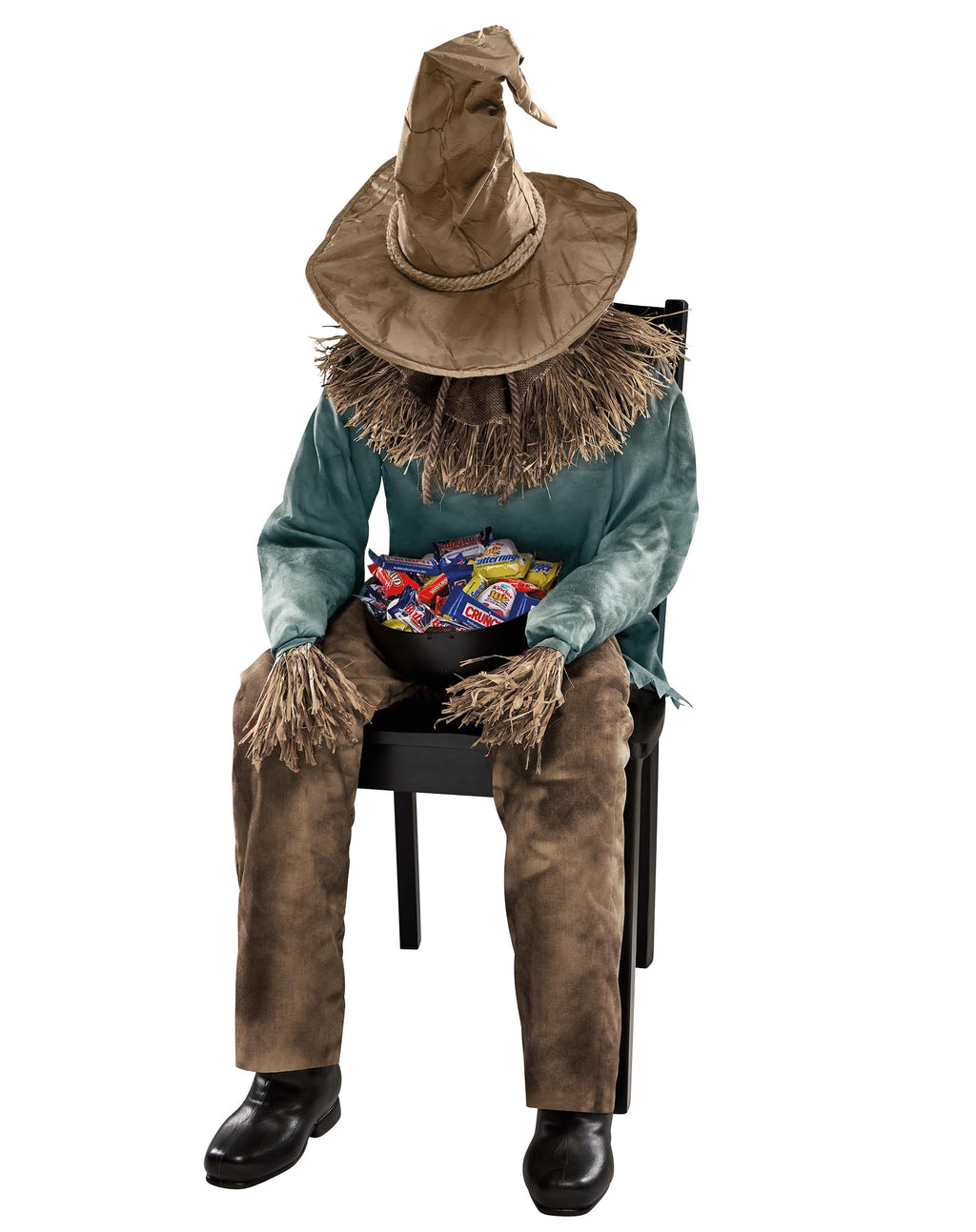 Spirit Halloween 4 Ft 6 In Scary Sitting Scarecrow Animatronic, Multicolor