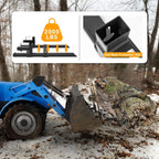 60" 2000lbs Clamp on Pallet Forks Heavy Duty Tractor Forks with Adjustable Stabilizer Bar Tractor Bucket Forks for Tractor Attachments, Skid Steer