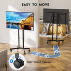 BONTEC Rolling TV Stand for 32-75 Inch TVs, Heavy Duty TV Stand, Black