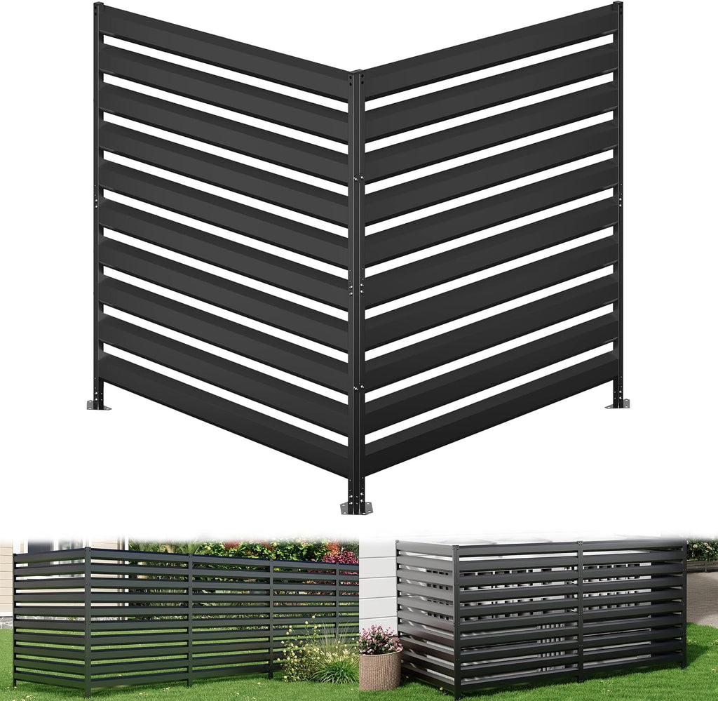 42" H x 38" W (2 Panels) Air Conditioner Fence, Outdoor Privacy Screens, Pool Equipment Enclosure, No Dig Garbage Can Fence for Outside Backyard