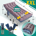 32" XXL Camping Cot with Mattress,900LBS Folding Camping Bed