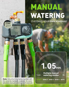 RAINPOINT Sprinkler Timer 4 Zone, Water Timer for Programmable, for Soaker Hose with Rain Delay/Manual/Automatic Watering System, Digital Irrigation