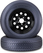 Free Country Trailer Tire Wheel ST205/75R15 8PR D 107N 5X4.5 Black Mod Pk2