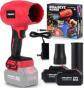 Bullseye Blower Cordless Leaf Blower, Handheld Turbo Jet with 2 Batteries, 20V 350W Electric Air Power for Patio, Garage Cleaning and Car Drying, As