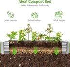 Land Guard 3 Pack 8×4×1ft Galvanized Metal Raised Garden Bed, Metal Planter Kit Box Outdoor for Deep-Rooted Vegetables, Flowers, Green and Herbs