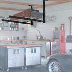 Ceiling Ladder Rack, 150 lbs Garage Storage, Adjustable