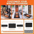 5Pcs Heated Snow Melting Mats, 10x30in Outdoor Heated Mat for Stair