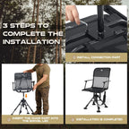 TR Swivel Hunting Chair 360° Silent, 400lbs Folding Adjustable Height
