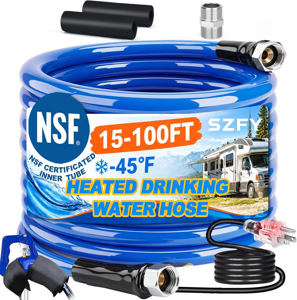 25FT Heated Water Hose for RV,-45°F Heated Water Hose, RV Accessories
