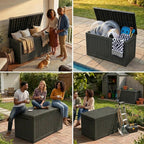 320 Gallon Extra-large Outdoor Storage Box, Waterproof Lockable Deck Box