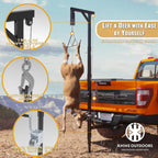 Deer Hoist for Truck Hitch, 600lbs Capacity Deer Hanger with Winch Gambrel