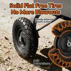 4.80/4.00-8 Flat Free Wheelbarrow Tire and Wheel, 16" Black 2-Pack