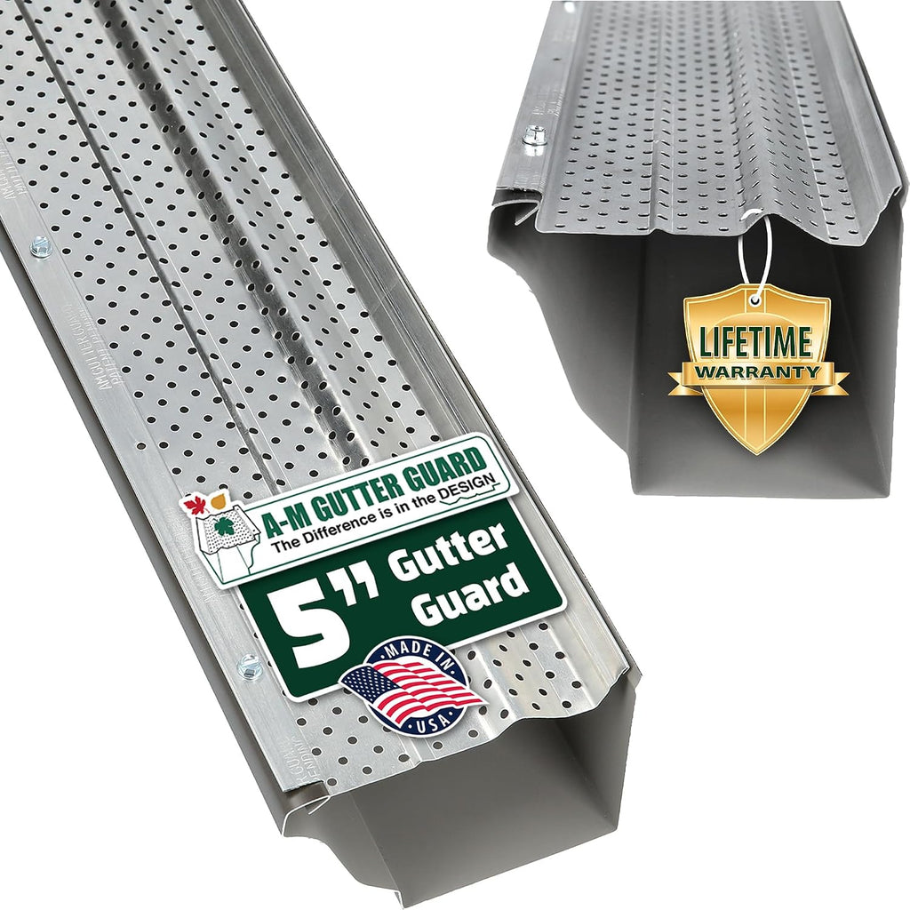 A-M Gutter Guard 5" x 100 Ft Mill Finish Aluminum, Leaf & Debris Protection