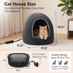 2 in 1 Foldable Heated Cat Cave Beds for Indoor Cats and Dogs