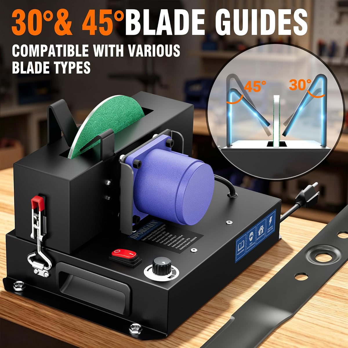 Lawn Mower Blade Sharpener,Brushless Motor,Lifetime Motor