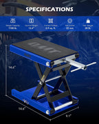 OMT 1100lb Motorcycle Scissor Lift Jack Wide Deck Motorbike Hoist Stand