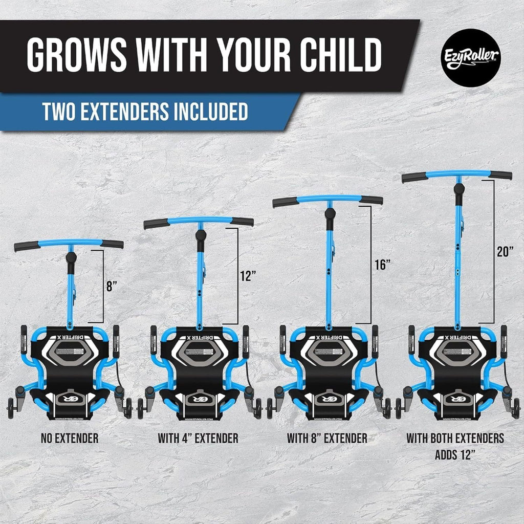 Ezyroller Drifter X Ride On Toy Ages 4-12+ Ideal Weight 40-110 lbs, Blue