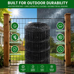 PVC Coated Welded Wire Mesh 16GA 48in x 100ft, 2x3 Mesh Black Fence Roll