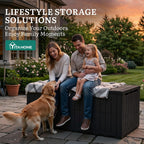 YITAHOME 240 Gallon Large Outdoor Storage Box XXL Resin Deck Box with Lock