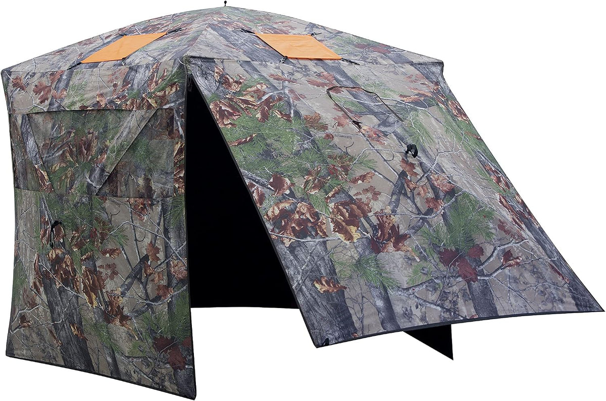 Barronett Blinds® Feather Five, Portable Hunting Blind, Huge Interior, Lightweight, 4-Person, Bloodtrail® Backwoods, 72” x 84” x 84”, FF500BW