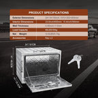 VEVOR Underbody Truck Box, 24"×14"×16" Pickup Storage Box, Heavy Duty Aluminum Diamond Plate Tool Box with Lock and Keys, Waterproof Trailer Storage