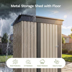 Patiowell 5x3 FT Outdoor Storage Shed with Floor Frame, Small Metal Sheds