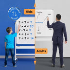 Rolling Whiteboard on Wheels 48" x 36", Double Sided White Board