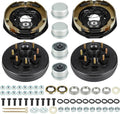 Aeagle 8 on 6.5" Bolt Circle Hub Drum Kits w/ 12" x 2" Left and Right Electric Brake for 7,000lbs Trailer Axle,Cone Bearing