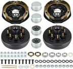 Aeagle 8 on 6.5" Bolt Circle Hub Drum Kits w/ 12" x 2" Left and Right Electric Brake for 7,000lbs Trailer Axle,Cone Bearing