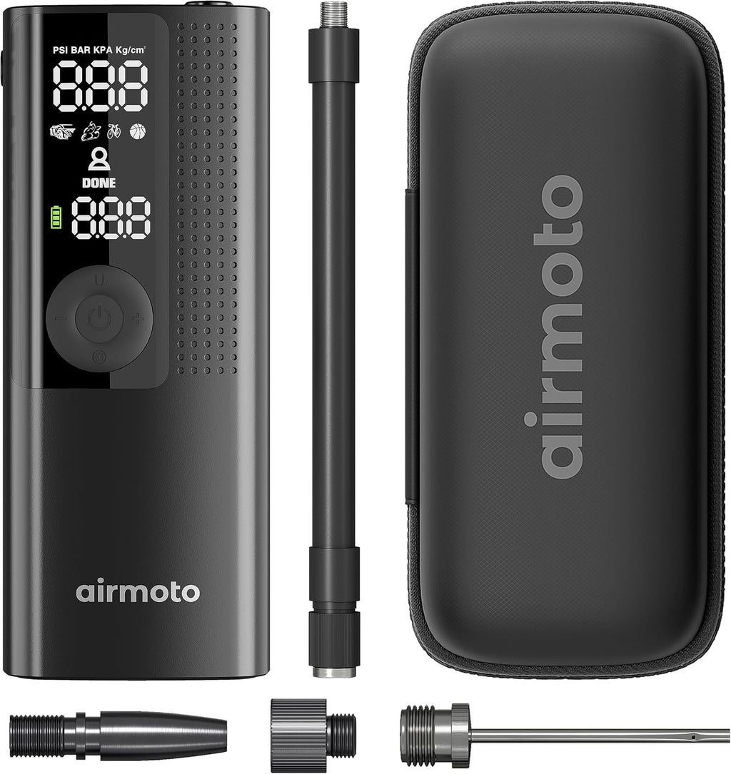 Airmoto Portable Tire Inflator and Hard Carrying Case Bundle