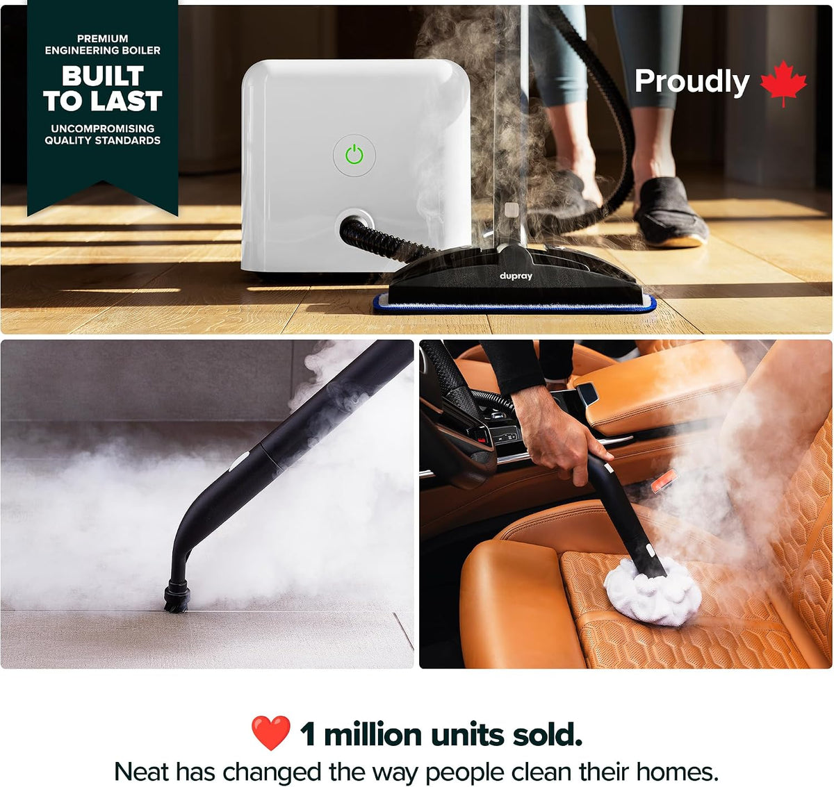 Dupray Neat Steam Cleaner for Home with Storage Bag