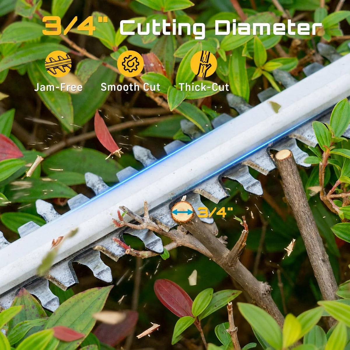 SEESII 20" Hedge Trimmer Cordless with 2× 4.0Ah Battery, Lightweight Design
