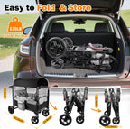 Wagon Stroller for 2 Kids, Aluminum Baby Wagon with Extra Long Extender