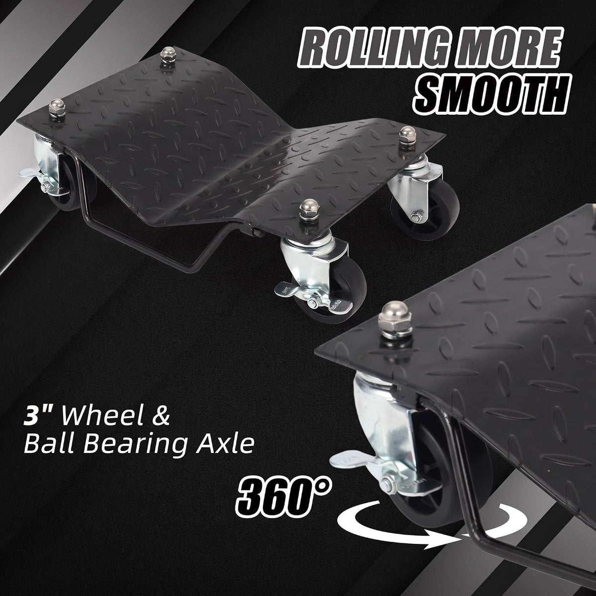 6000 LBS Car Wheel Dolly Set of 4, Car Dolly with Security Lock for Moving