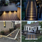 12 Pack Recessed Low Voltage LED Step Riser Light, Diameter 1" Mini Size Landscape Lighting for Outdoor Deck Stair Railing Post, 12V 3000K, Die-cast