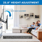 Mount-It! Fireplace Mantel TV Wall Mount, Above Fireplace Height Adjustable TV Mount, Pull Down Mantle Mount with Spring Assist, 65-85 inches, VESA