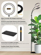48W Grow Lights for Indoor Plants, Full Spectrum LED Plant Light with Stand