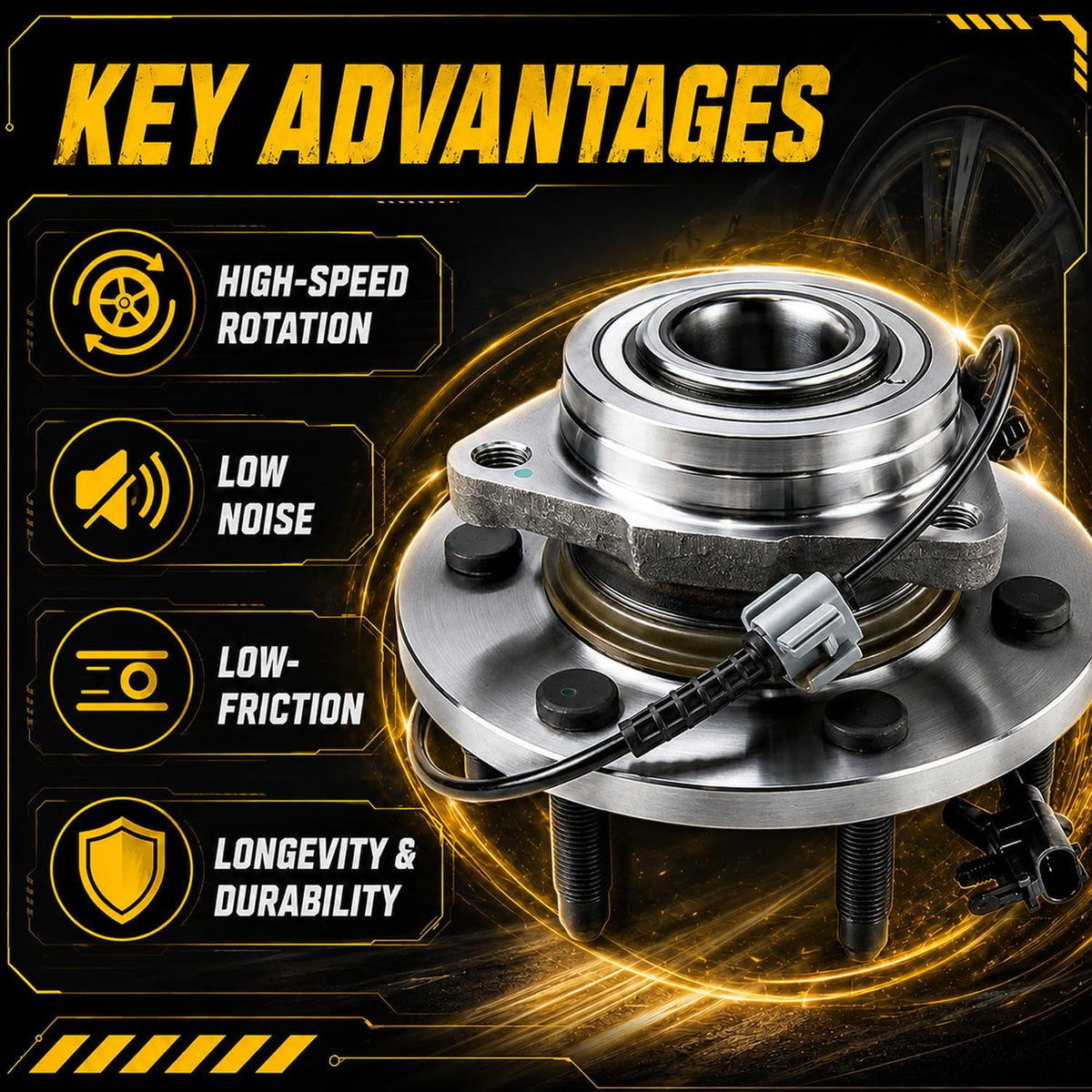 515151 2WD/4WD Front Wheel Bearing and Hub Assembly Fits for 2012-2018 Ram 1500, 2019-2020 Ram 1500 Classic Hub Bearing Assembly 5-Lug w/ABS, Replace