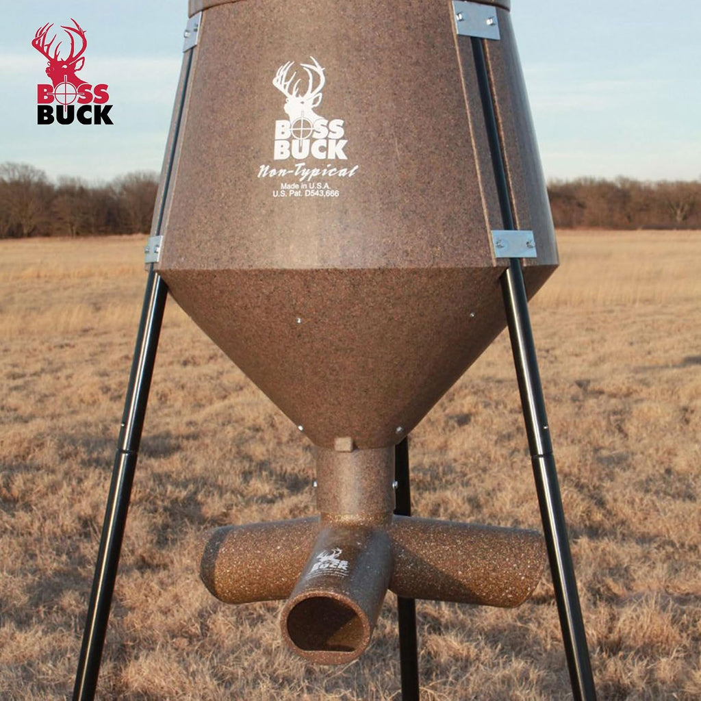 Boss Buck Gravity Deer Feeder for Game & Hunting, 200 lb Corn Capacity